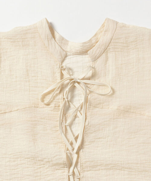 Ray BEAMS（レイビームス）の「Ray BEAMS / ワッシャー レースアップ ブラウス（シャツ/ブラウス・レディース・ブラック/ホワイト系その他6・ONE SIZE）」の18枚目の写真