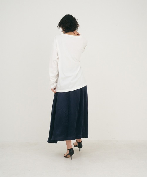 OUTERSUNSET（アウターサンセット）の「message long t-shirt（Tシャツ/カットソー・レディース・グレー/ホワイト・FREE）」の5枚目の写真