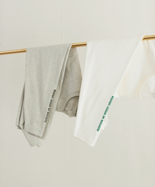 OUTERSUNSET（アウターサンセット）の「message long t-shirt（Tシャツ/カットソー・レディース・グレー/ホワイト・FREE）」の7枚目の写真