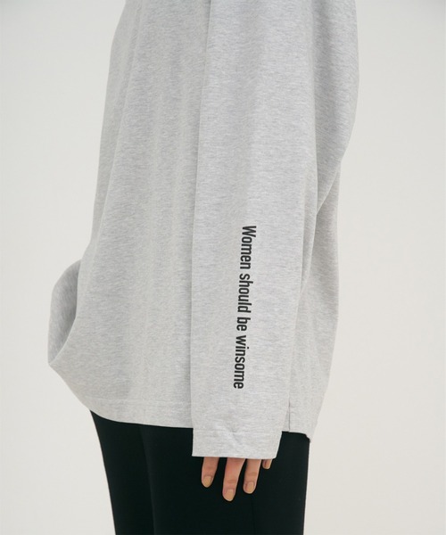 OUTERSUNSET（アウターサンセット）の「message long t-shirt（Tシャツ/カットソー・レディース・グレー/ホワイト・FREE）」の15枚目の写真