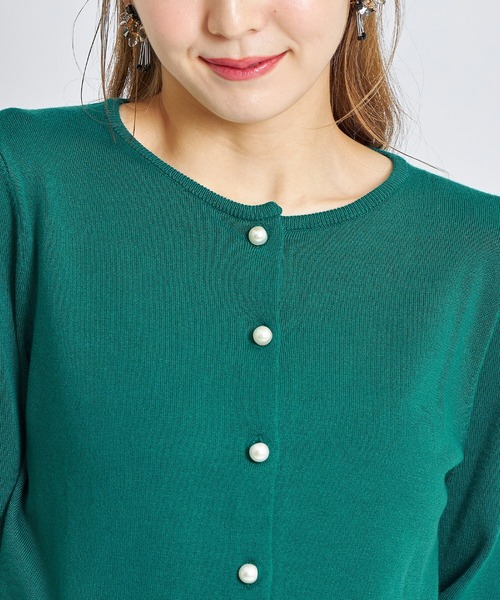 tocco closet(トッコ クローゼット)の「パールボタン裾フリルニットカーディガン(カーディガン/ボレロ・レディース・ブラック/オフホワイト/グリーン/ピンク系その他/グレイッシュブルー/ミント/ピンク系その他2/サックスブルー・M)」の21枚目の写真