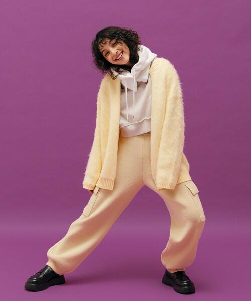 CITEN（シテン）の「＜CITEN＞ニット カーゴパンツ（カーゴパンツ・レディース・ブラック/クリーム・FREE）」の7枚目の写真