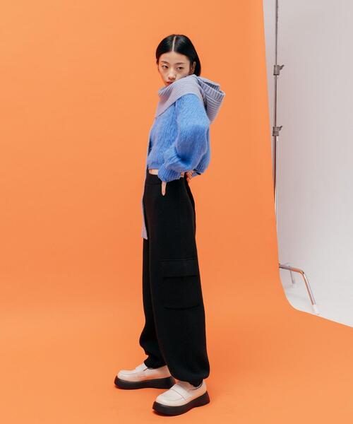 CITEN（シテン）の「＜CITEN＞ニット カーゴパンツ（カーゴパンツ・レディース・ブラック/クリーム・FREE）」の14枚目の写真