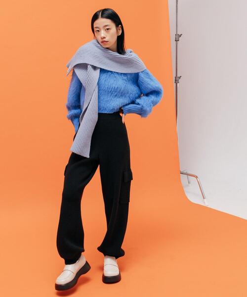 CITEN（シテン）の「＜CITEN＞ニット カーゴパンツ（カーゴパンツ・レディース・ブラック/クリーム・FREE）」の16枚目の写真