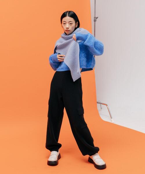 CITEN（シテン）の「＜CITEN＞ニット カーゴパンツ（カーゴパンツ・レディース・ブラック/クリーム・FREE）」の18枚目の写真