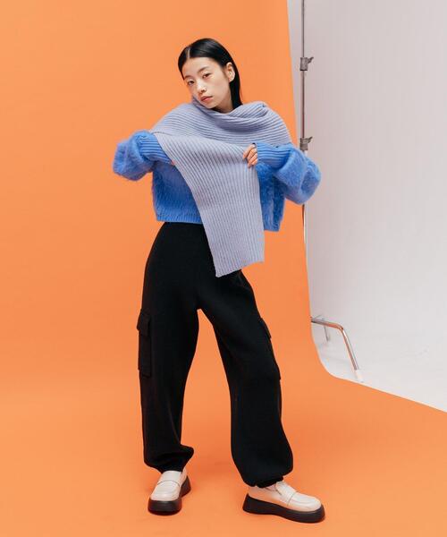 CITEN（シテン）の「＜CITEN＞ニット カーゴパンツ（カーゴパンツ・レディース・ブラック/クリーム・FREE）」の20枚目の写真