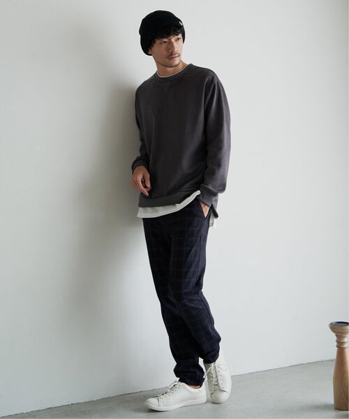 ikka(イッカ)の「【抗菌防臭/吸水速乾】セイケツフェイクスエードレイヤードプルオーバー【消臭】(スウェット・メンズ・チャコールグレー/ライトグレー/オリーブ/ブルー・S/M/L/XL)」の8枚目の写真