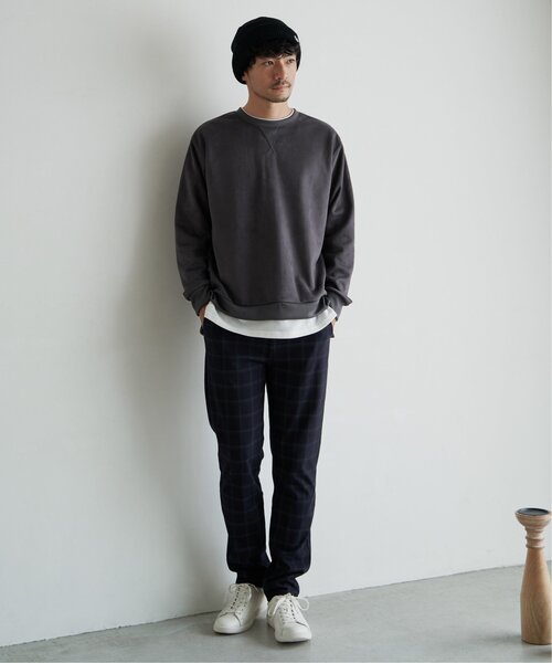 ikka(イッカ)の「【抗菌防臭/吸水速乾】セイケツフェイクスエードレイヤードプルオーバー【消臭】(スウェット・メンズ・チャコールグレー/ライトグレー/オリーブ/ブルー・S/M/L/XL)」の9枚目の写真