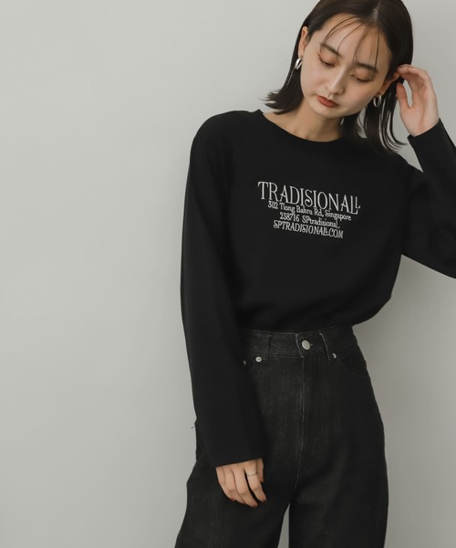 SENSE OF PLACE by URBAN RESEARCH（センスオブプレイスバイアーバンリサーチ）の「ロゴシシュウTシャツ（Tシャツ/カットソー・レディース・ブラック/アイボリー/マスタード・ONE）」の14枚目の写真