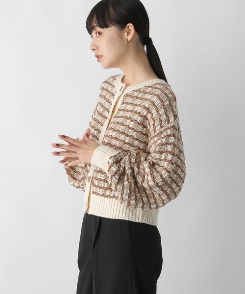 LOWRYS FARM（ローリーズファーム）の「２ＷＡＹガラショートカーディガン　167738（カーディガン/ボレロ・レディース・アイボリー/ブラック/グリーン・FREE）」の7枚目の写真