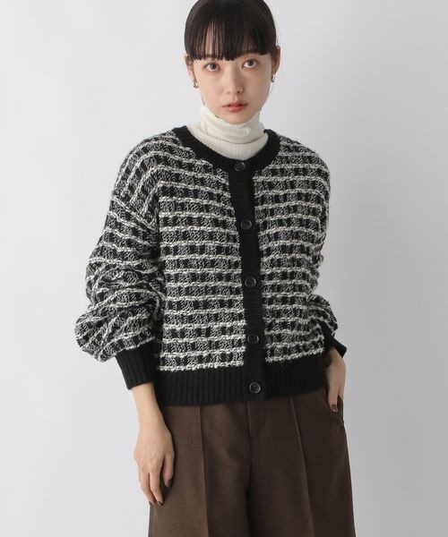 LOWRYS FARM（ローリーズファーム）の「２ＷＡＹガラショートカーディガン　167738（カーディガン/ボレロ・レディース・アイボリー/ブラック/グリーン・FREE）」の11枚目の写真