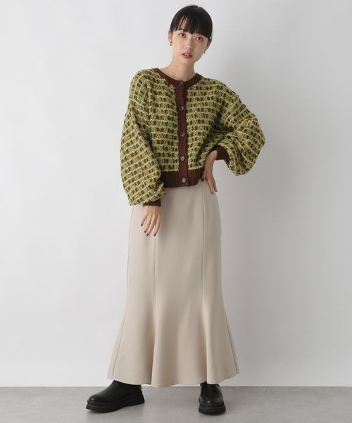 LOWRYS FARM（ローリーズファーム）の「２ＷＡＹガラショートカーディガン　167738（カーディガン/ボレロ・レディース・アイボリー/ブラック/グリーン・FREE）」の13枚目の写真