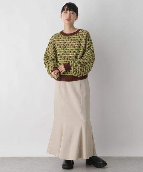 LOWRYS FARM（ローリーズファーム）の「２ＷＡＹガラショートカーディガン　167738（カーディガン/ボレロ・レディース・アイボリー/ブラック/グリーン・FREE）」の14枚目の写真