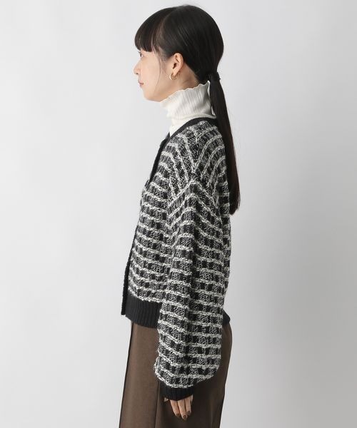 LOWRYS FARM（ローリーズファーム）の「２ＷＡＹガラショートカーディガン　167738（カーディガン/ボレロ・レディース・アイボリー/ブラック/グリーン・FREE）」の18枚目の写真