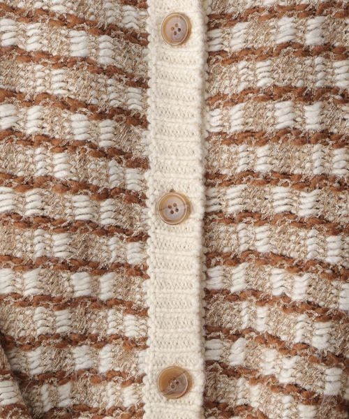 LOWRYS FARM（ローリーズファーム）の「２ＷＡＹガラショートカーディガン　167738（カーディガン/ボレロ・レディース・アイボリー/ブラック/グリーン・FREE）」の4枚目の写真