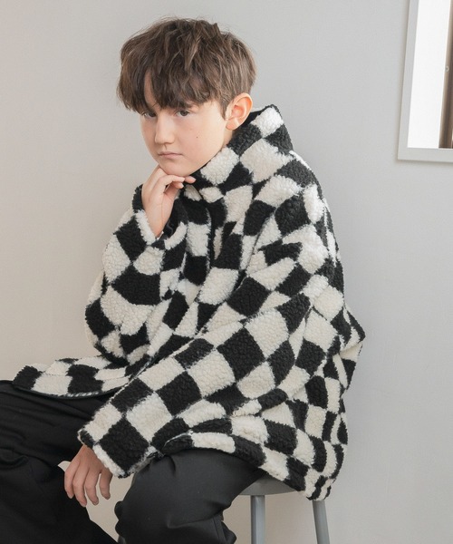 GLOBAL WORK（グローバルワーク）の「アソートボアブルゾン/AND YUA ANY/348101（ブルゾン・キッズ・ブラック/ブラック系その他・150cm/160cm）」の2枚目の写真