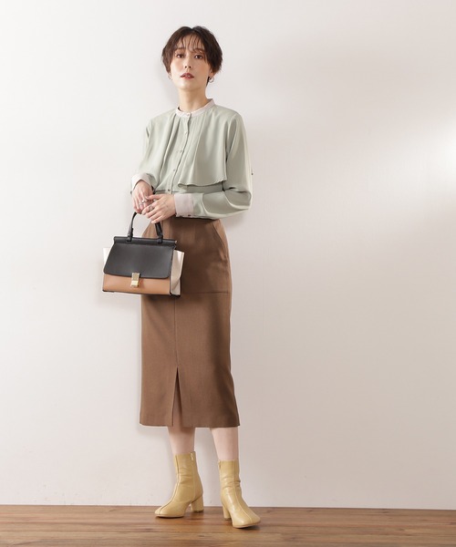 N.（N. Natural Beauty Basic）（エヌエヌナチュラルビューティーベーシック）の「◆配色フラップショルダーバッグ（ショルダーバッグ・レディース・ブラック/ベージュ/ライトグリーン・ﾌﾘ-）」の5枚目の写真