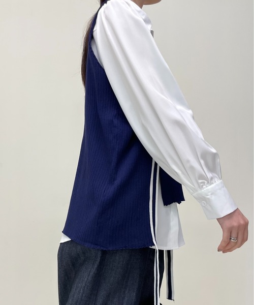 DOLLUPOOPS(ドールアップウップス)の「ライン配色ベスト×シャツ(Tシャツ/カットソー・レディース・ブラック/グリーン/ネイビー・38)」の11枚目の写真