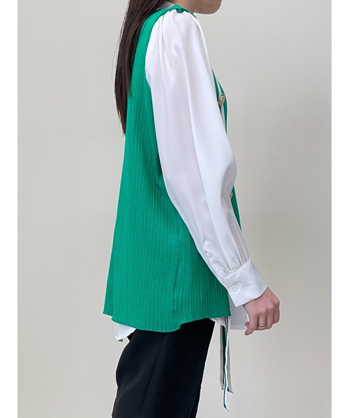 DOLLUPOOPS(ドールアップウップス)の「ライン配色ベスト×シャツ(Tシャツ/カットソー・レディース・ブラック/グリーン/ネイビー・38)」の17枚目の写真