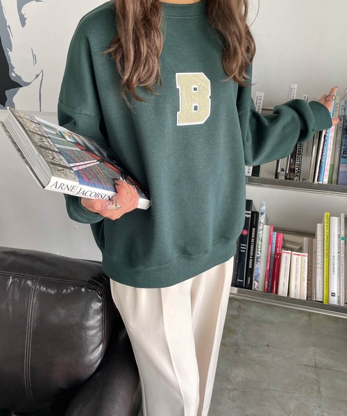 早い者勝ち❤︎美品★カレンソロジーベロア風スウェット GLOBAL WORK トレーナー スウェット 乾きやすいミニ裏毛プリントプル