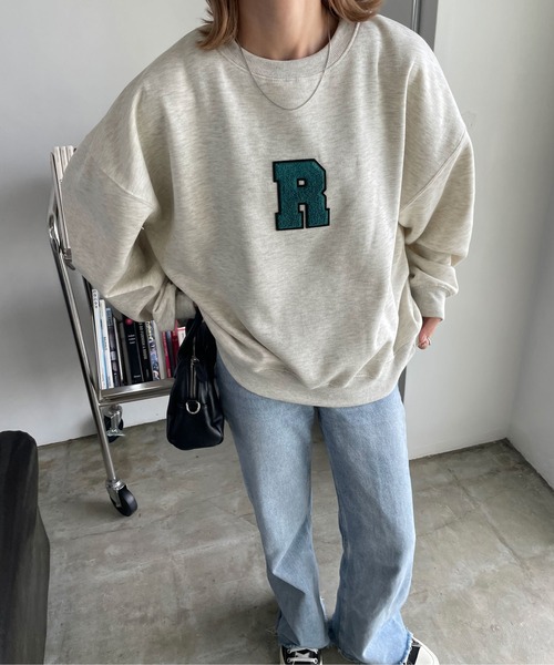 Chillfar(チルファー)の「ABCサガラワッペンスウェット(スウェット・レディース・杢グレー/チャコール/アイボリー/ダークグリーン系/ネイビー系/オートミール/レッド系・FREE)」の18枚目の写真