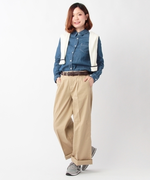 THE EMPORIUM（ジエンポリアム）の「ワイドセンタープレスパンツ（その他パンツ・レディース・ホワイト/ベージュ/ブルー・38/40）」の5枚目の写真