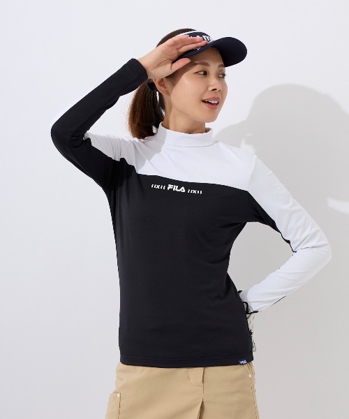 FILA GOLF(フィラゴルフ )の「【FILA GOLF:フィラゴルフ】レディースモックネックシャツ(シャツ/ブラウス・レディース・ライトピンク/グレー/ブルー/ブラック・MEDIUM/SMALL/LARGE)」の9枚目の写真