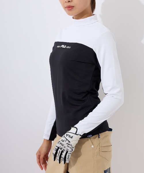 FILA GOLF(フィラゴルフ )の「【FILA GOLF:フィラゴルフ】レディースモックネックシャツ(シャツ/ブラウス・レディース・ライトピンク/グレー/ブルー/ブラック・MEDIUM/SMALL/LARGE)」の11枚目の写真