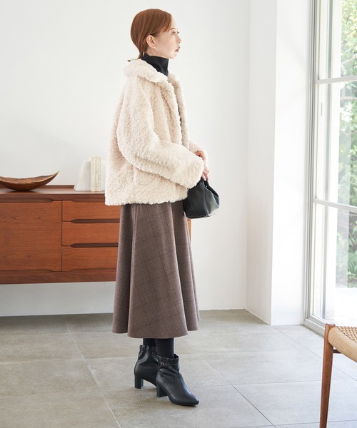 ROPE' PICNIC（ロペピクニック）の「ジャージーボンディングフェイクファーブルゾン（ブルゾン・レディース・キナリ/ダークブラウン・38）」の19枚目の写真