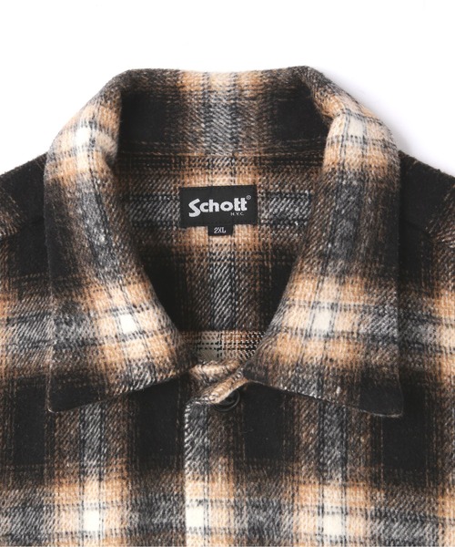schott（ショット）の「Schott/ショット/PLAID SHIRT SHCOTT BROS. EMB/プレイドシャツ ショットブロス（シャツ/ブラウス・メンズ・ブラウン/ホワイト・2XL/M/L/XL）」の8枚目の写真
