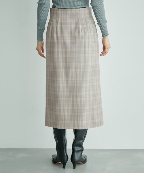 ROPE'（ロペ）の「ボックスプリーツチェックタイトスカート（スカート・レディース・ブラウン/ベージュ・36/38）」の6枚目の写真
