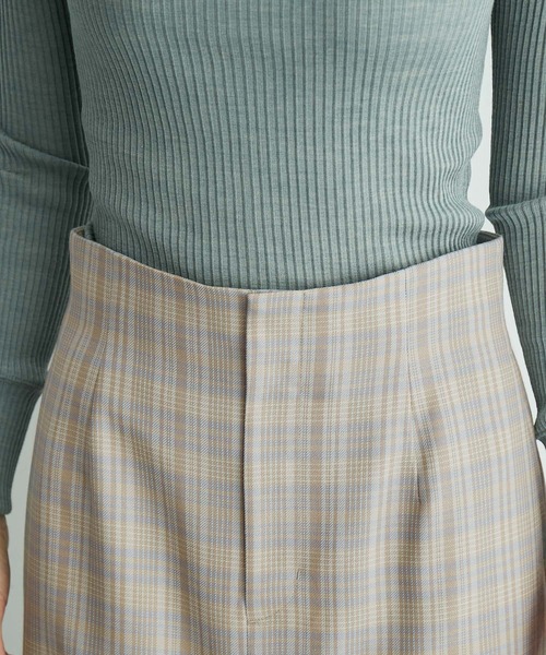 ROPE'（ロペ）の「ボックスプリーツチェックタイトスカート（スカート・レディース・ブラウン/ベージュ・36/38）」の7枚目の写真