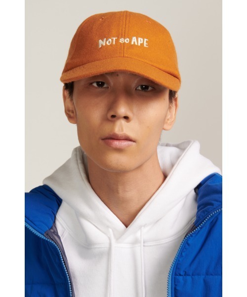 Not So Ape(ノットソーエイプ)の「Block Logo Cap(キャップ・メンズ・クリーム/オレンジ・FREE)」の1枚目の写真