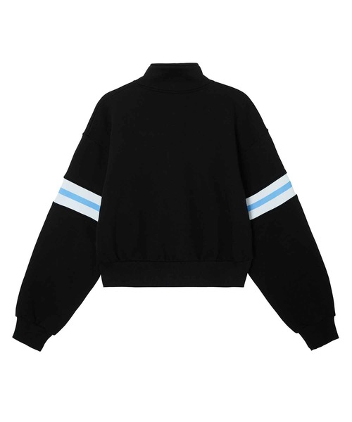 X-girl(エックスガール)の「STRIPED SLEEVE SHORT ANORAK(スウェット・レディース・ネイビー/ブラック/ホワイト・S/M)」の5枚目の写真