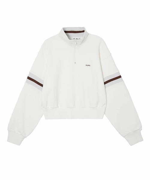 X-girl(エックスガール)の「STRIPED SLEEVE SHORT ANORAK(スウェット・レディース・ネイビー/ブラック/ホワイト・S/M)」の20枚目の写真