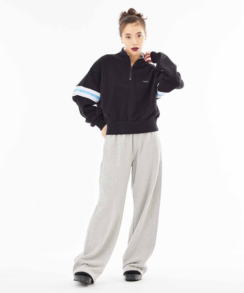 X-girl(エックスガール)の「STRIPED SLEEVE SHORT ANORAK(スウェット・レディース・ネイビー/ブラック/ホワイト・S/M)」の18枚目の写真