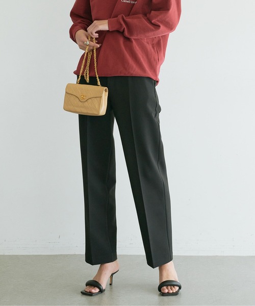 GALLARDAGALANTE（ガリャルダガランテ）の「センタープレステーパードパンツ（スラックス・レディース・ブラック/ライトベージュ・0/1）」の6枚目の写真