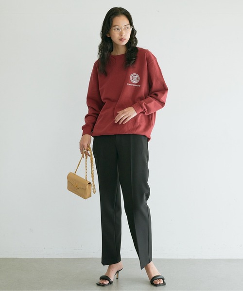 GALLARDAGALANTE（ガリャルダガランテ）の「センタープレステーパードパンツ（スラックス・レディース・ブラック/ライトベージュ・0/1）」の3枚目の写真