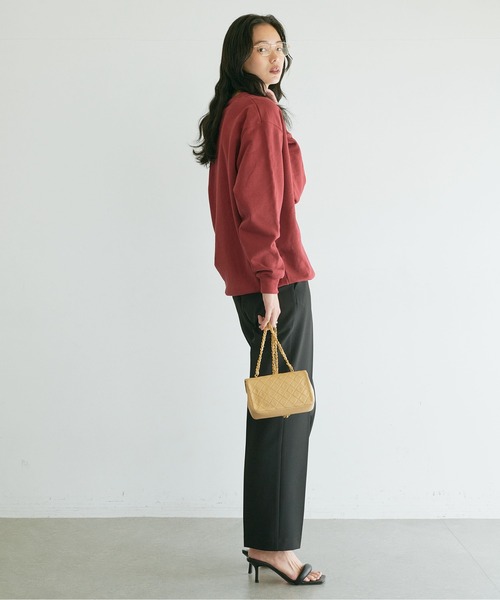 GALLARDAGALANTE（ガリャルダガランテ）の「センタープレステーパードパンツ（スラックス・レディース・ブラック/ライトベージュ・0/1）」の4枚目の写真