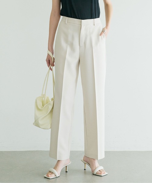 GALLARDAGALANTE（ガリャルダガランテ）の「センタープレステーパードパンツ（スラックス・レディース・ブラック/ライトベージュ・0/1）」の12枚目の写真