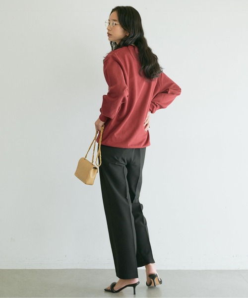 GALLARDAGALANTE（ガリャルダガランテ）の「センタープレステーパードパンツ（スラックス・レディース・ブラック/ライトベージュ・0/1）」の5枚目の写真