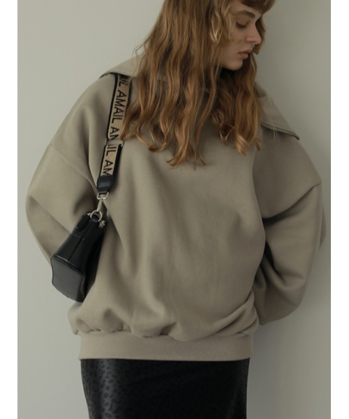 AMAIL(アマイル)の「Half zip trainer(スウェット・レディース・ベージュ/ブラック/ミント・FREE)」の12枚目の写真