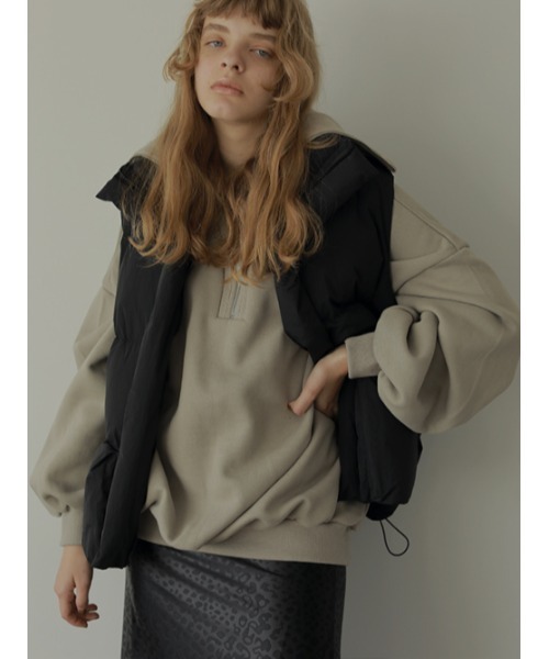 AMAIL(アマイル)の「Half zip trainer(スウェット・レディース・ベージュ/ブラック/ミント・FREE)」の8枚目の写真