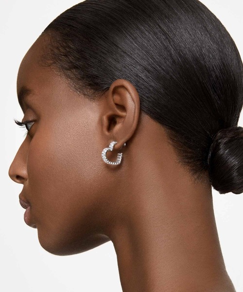 公式】【スワロフスキー】Matrix フープピアス, バゲット・カット