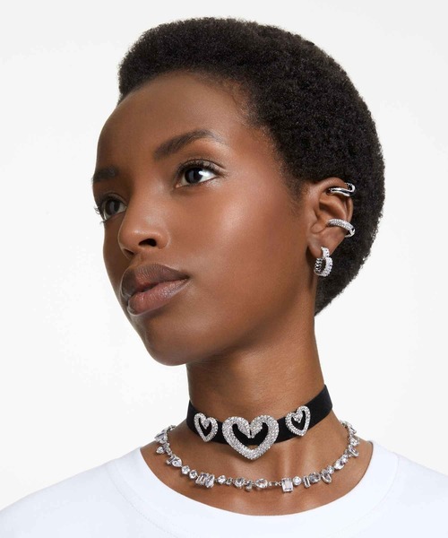 セール】【公式】【スワロフスキー】Matrix フープピアス, バゲット