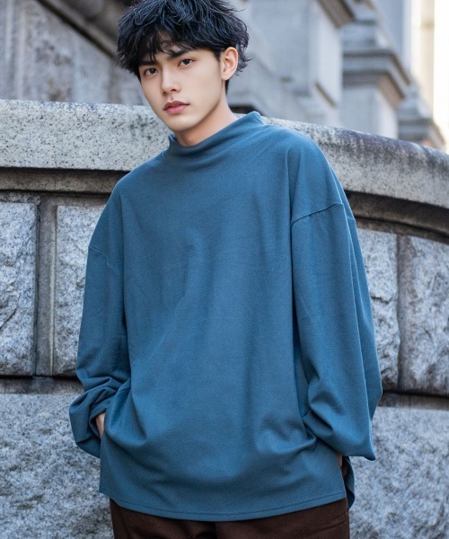 SILVER BULLET(シルバーバレット)の「『CavariA/キャバリア』モックネック長袖フリースカットソー(Tシャツ/カットソー・メンズ・ワインレッド/ベージュ/チャコールグレー/ブルーグレー・M/L)」の2枚目の写真