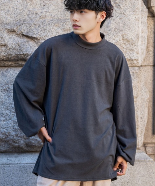 SILVER BULLET(シルバーバレット)の「『CavariA/キャバリア』モックネック長袖フリースカットソー(Tシャツ/カットソー・メンズ・ワインレッド/ベージュ/チャコールグレー/ブルーグレー・M/L)」の14枚目の写真