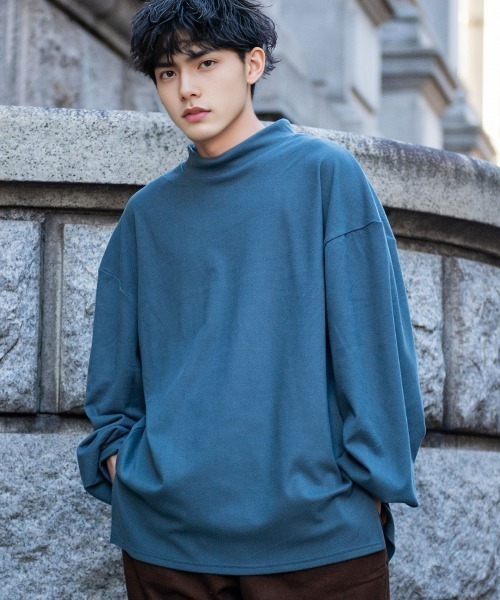 SILVER BULLET(シルバーバレット)の「『CavariA/キャバリア』モックネック長袖フリースカットソー(Tシャツ/カットソー・メンズ・ワインレッド/ベージュ/チャコールグレー/ブルーグレー・M/L)」の17枚目の写真