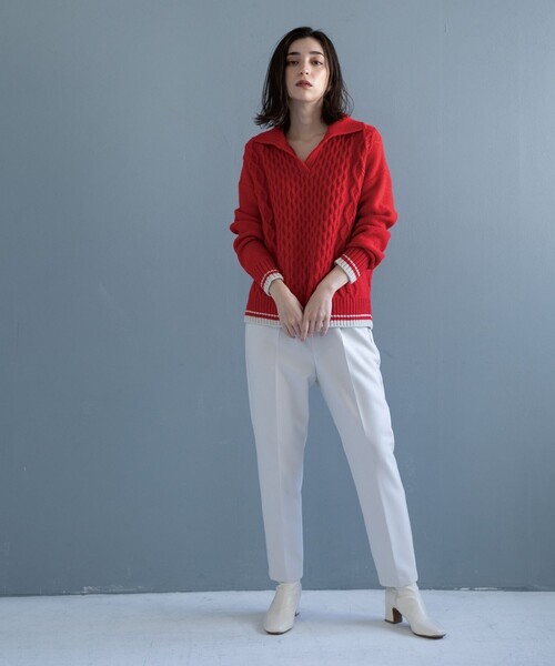 OPAQUE.CLIP（オペークドットクリップ）の「◆ダブルクロス イージーテーパードパンツ（その他パンツ・レディース・ライトグレー/ブラック/ベージュ/ブルー/ピンク系/ライトオレンジ系1・40/38/42/36/34）」の8枚目の写真