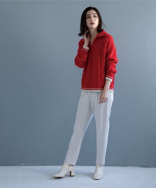 OPAQUE.CLIP（オペークドットクリップ）の「◆ダブルクロス イージーテーパードパンツ（その他パンツ・レディース・ライトグレー/ブラック/ベージュ/ブルー/ピンク系/ライトオレンジ系1・40/38/42/36/34）」の10枚目の写真